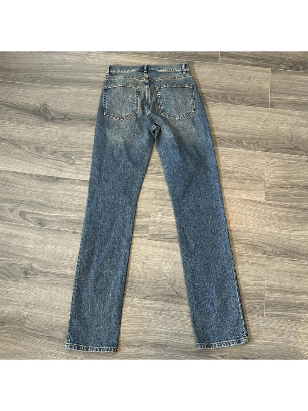 Reformation Jeans Womens 26 Blue Liza High Rise Straight Long Denim Stretch